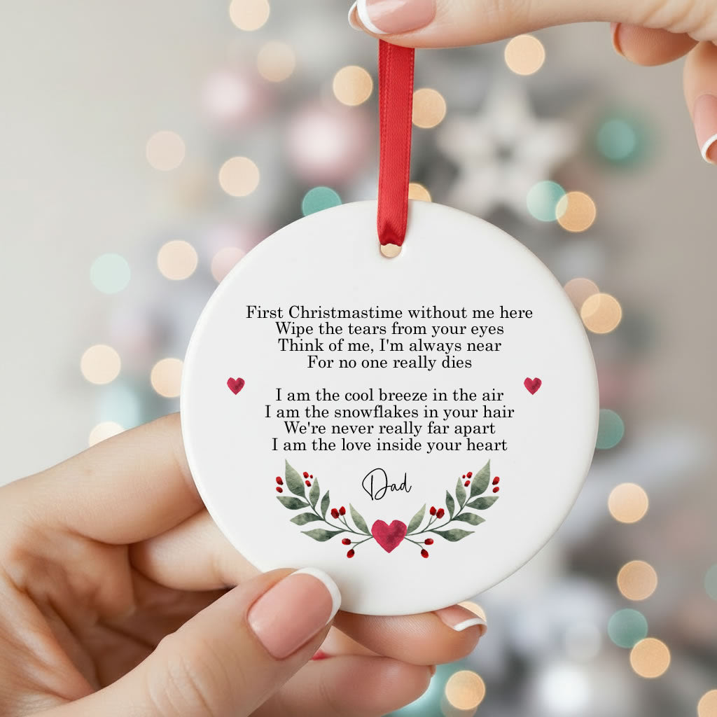 Personalised First Christmas Without Me Memorial Christmas Tree Bauble