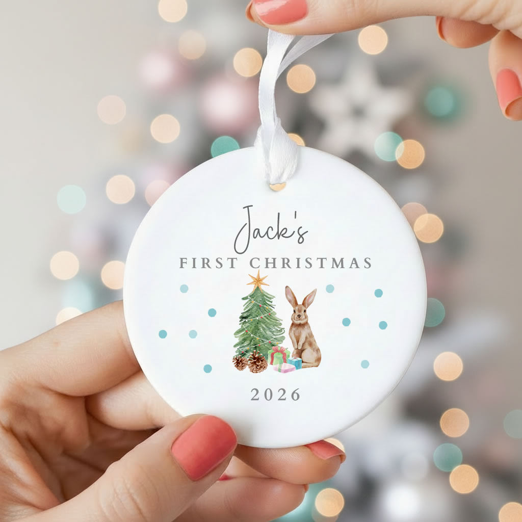 Personalised Baby's First Christmas Ceramic Bauble