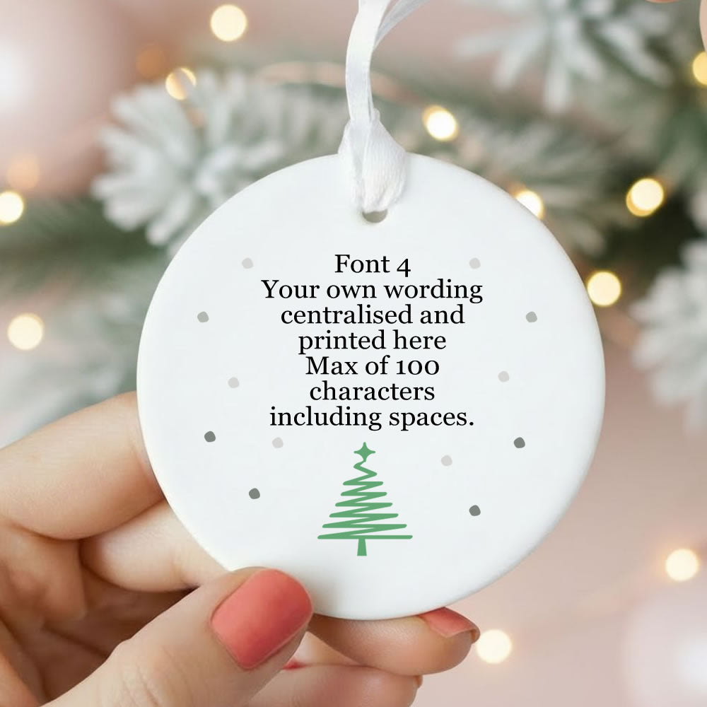 Personalised Christmas Tree Design Ceramic Hanging Bauble