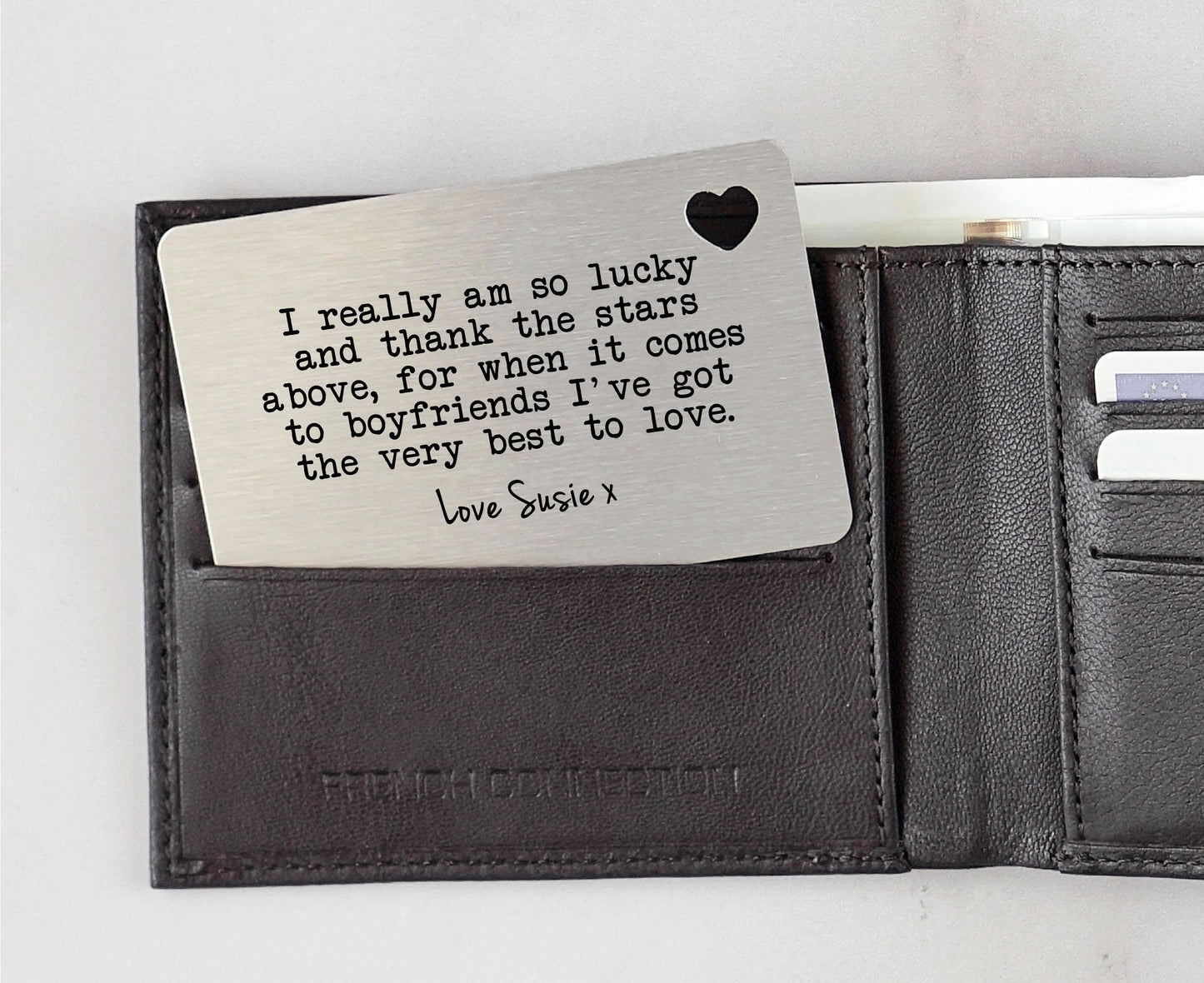 Personalised Boyfriend Sentimental Metal Wallet Card