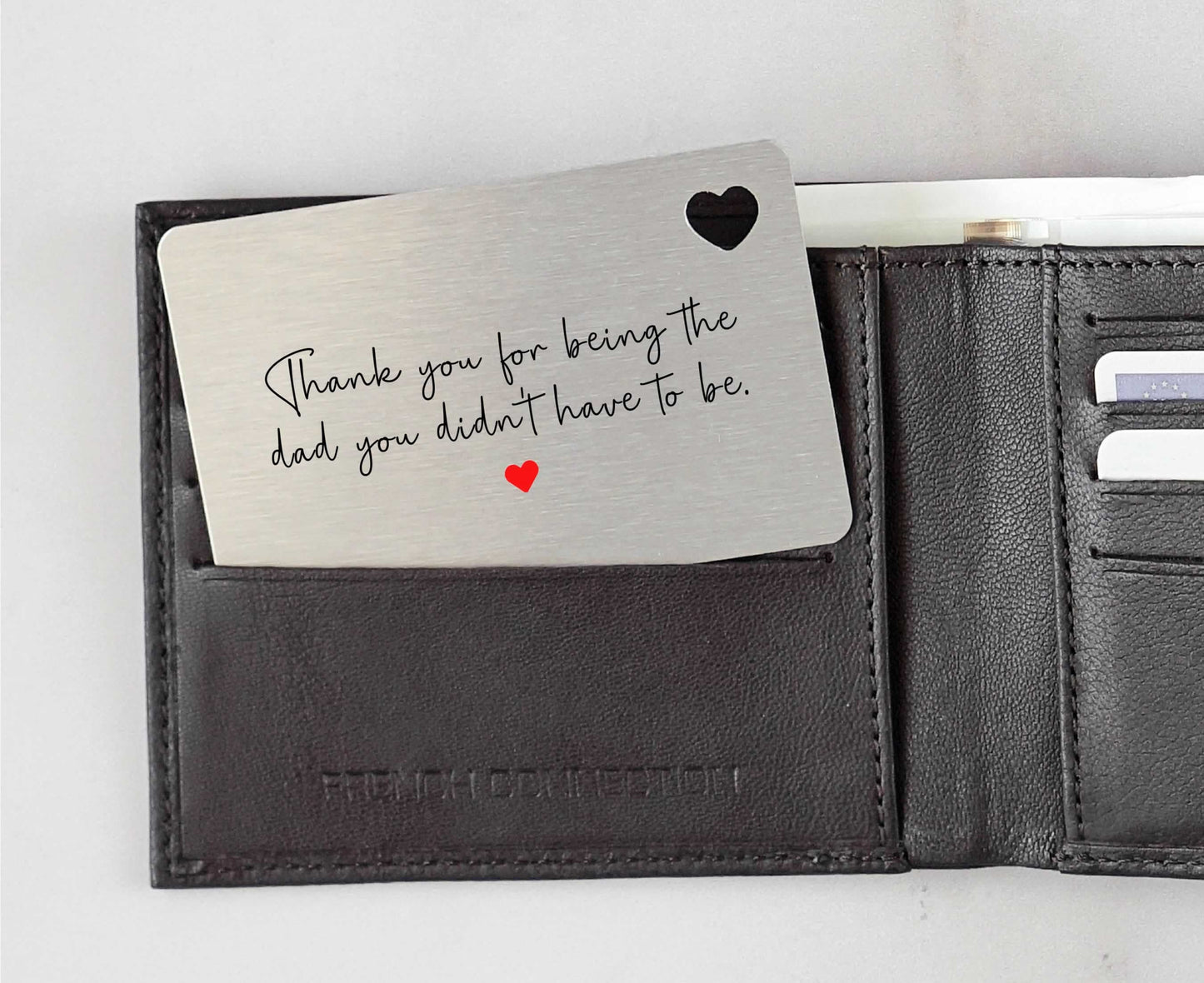 To My Stepdad Sentimental Poem Metal Wallet Card