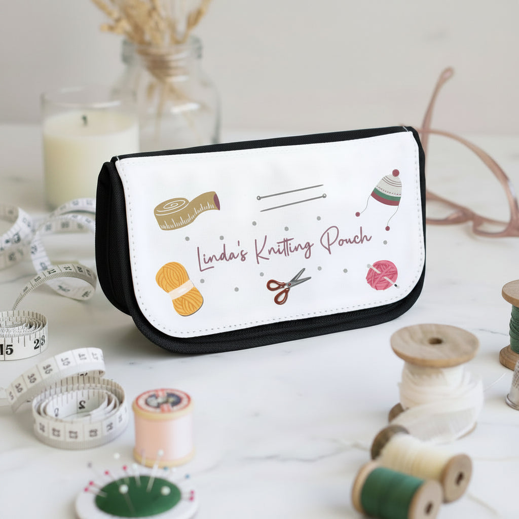 Personalised Knitting Stitch Holder Pouch