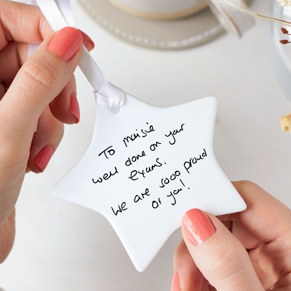Personalised OWN HANDWRITING Ceramic Ornament