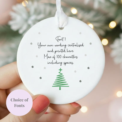 Personalised Christmas Tree Design Ceramic Hanging Bauble