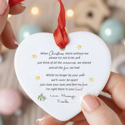 Personalised OWN HANDWRITING Memorial Poem Christmas Bauble