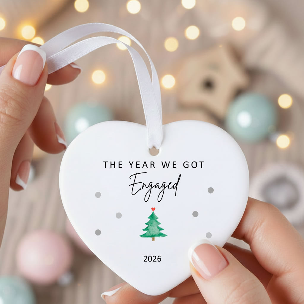 The Year We Got Engaged 2026 Ceramic Christmas Tree Bauble
