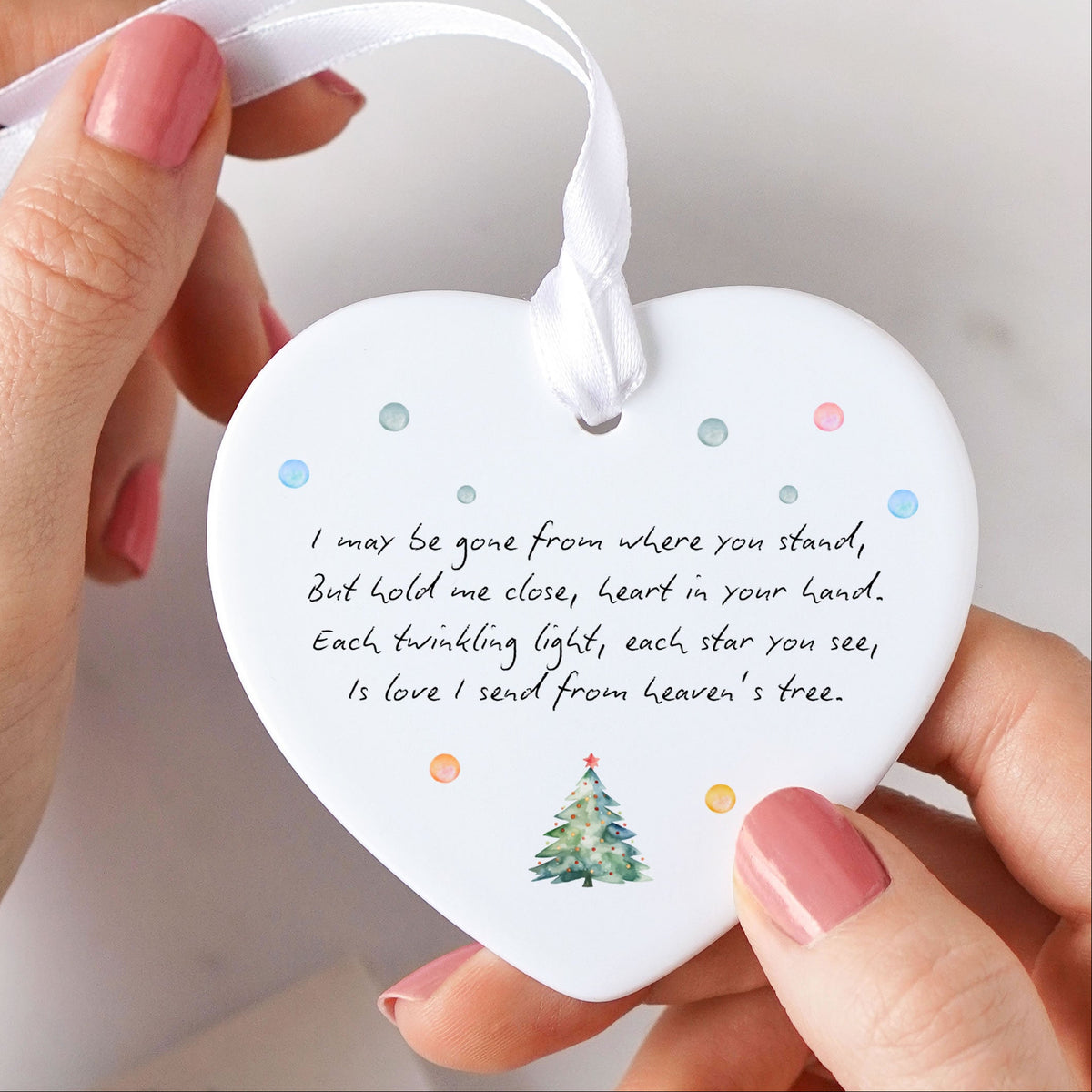I May Be Gone Missing You Poem Remembrance Memorial Christmas Tree Ornament