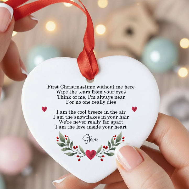 Personalised First Christmas Without Me Memorial Christmas Tree Bauble