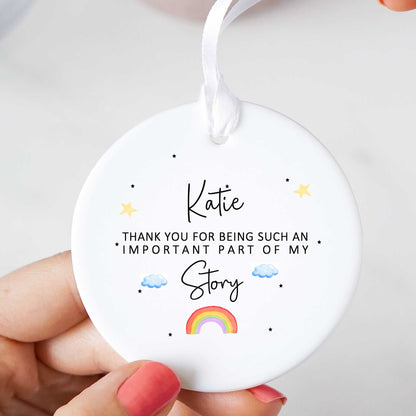 Personalised Thank You Being Party Of My Story - Rainbow Ornament