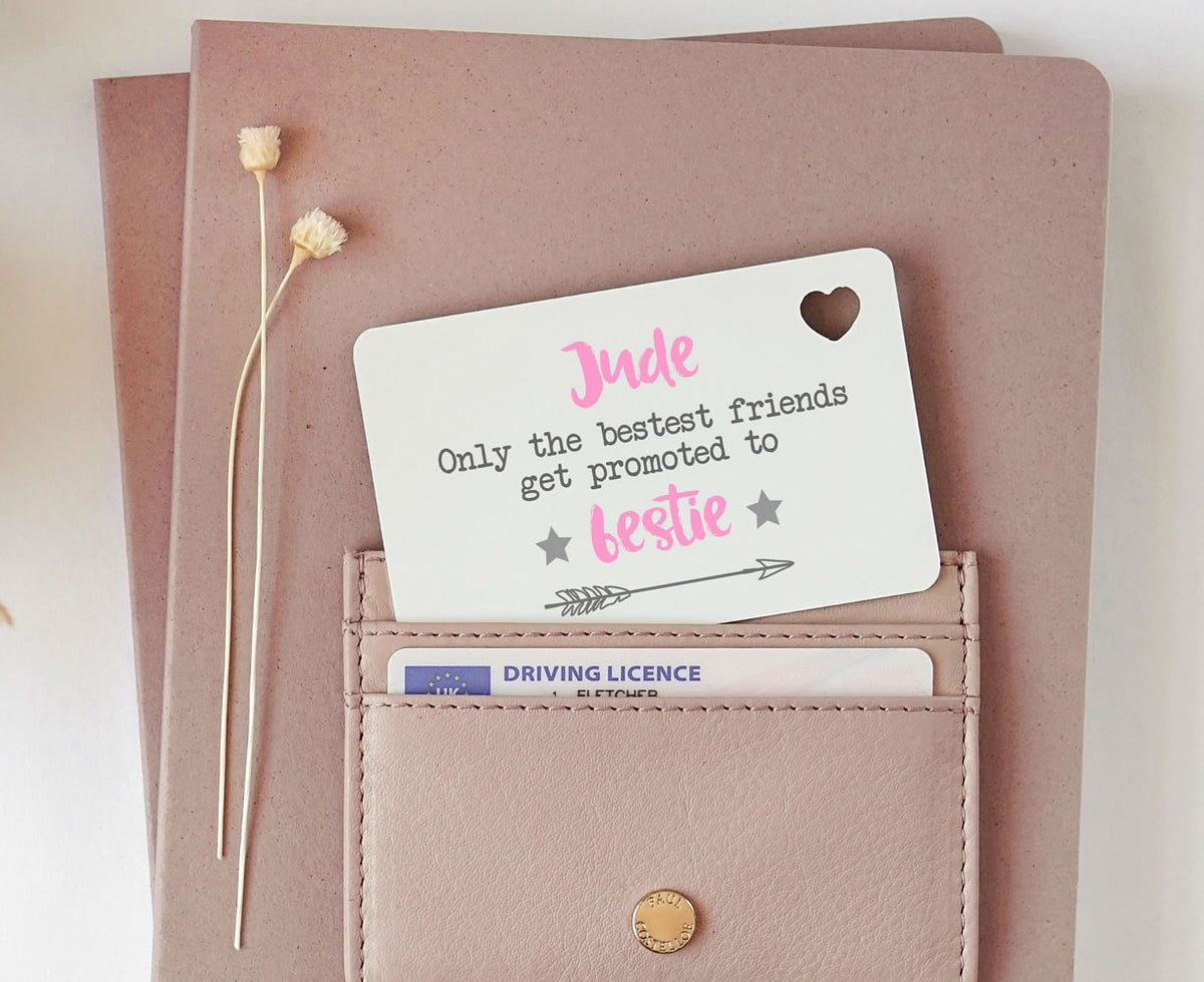 Best Friend Gift Personalised Metal Wallet Card