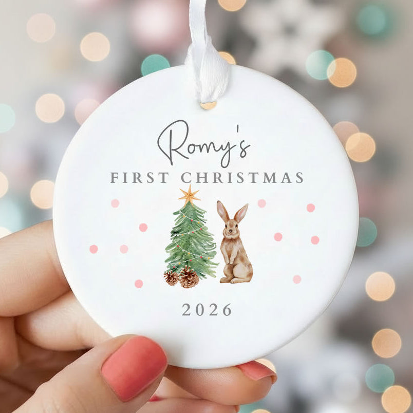 Personalised Baby's First Christmas Ceramic Bauble