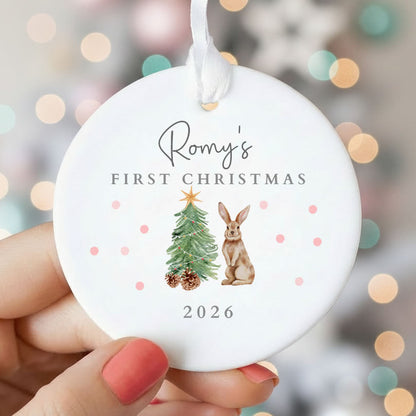 Personalised Baby's First Christmas Ceramic Bauble