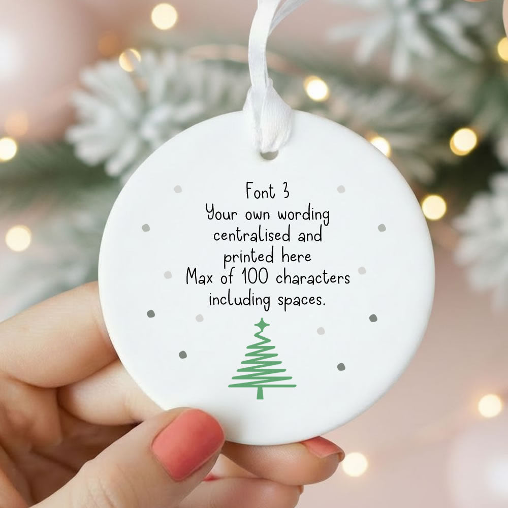 Personalised Christmas Tree Design Ceramic Hanging Bauble