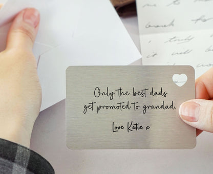 Personalised Only The Best Dads Get Promoted To Grandad Wallet Card