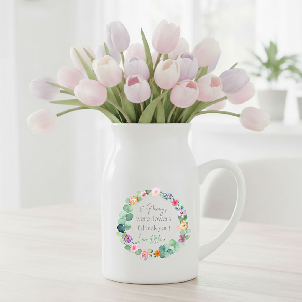 Personalised Vase For Mother’s Day Birthday Gift Idea - Pastel Flowers