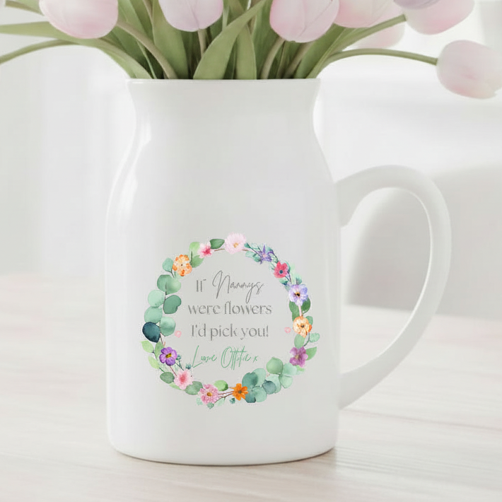 Personalised Vase For Mother’s Day Birthday Gift Idea - Pastel Flowers