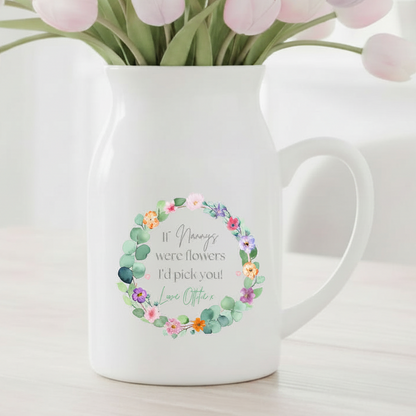 Personalised Vase For Mother’s Day Birthday Gift Idea - Pastel Flowers