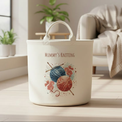 Personalised Knitting Design Storage Felt Trug