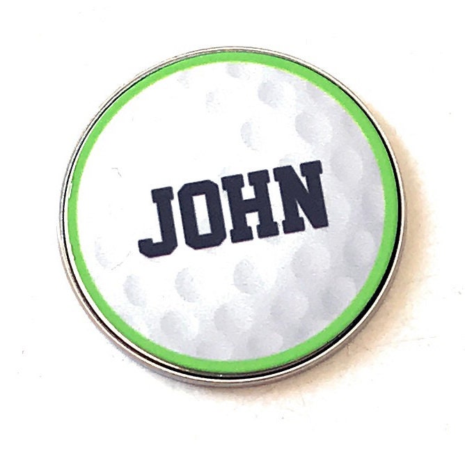 Personalised Golf Ball Markers - Set Of Five In Gift Bag