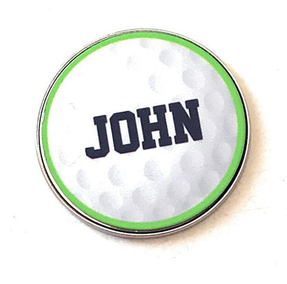 Personalised Golf Ball Markers - Set Of Five In Gift Bag