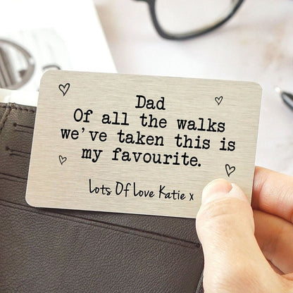 Personalised Wedding Day Father Of The Bride Wallet Card
