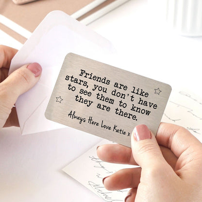 Personalised Friends Are Like Stars... Sentimental Wallet Card