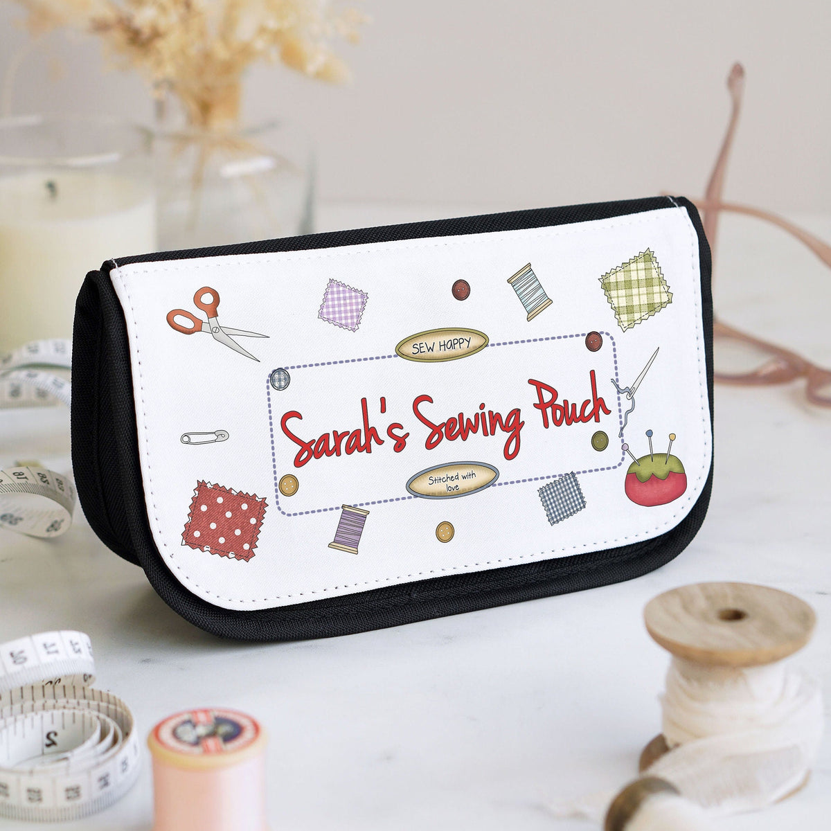 Personalised Sewing Thread Needles Organiser Pouch