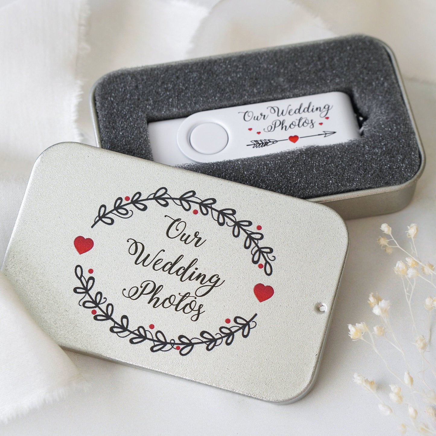 Our Wedding Photos USB Flashdrive In Presentation Tin