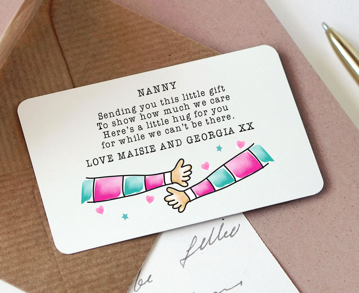 Personalised Pocket Hug Metal Wallet Purse Card
