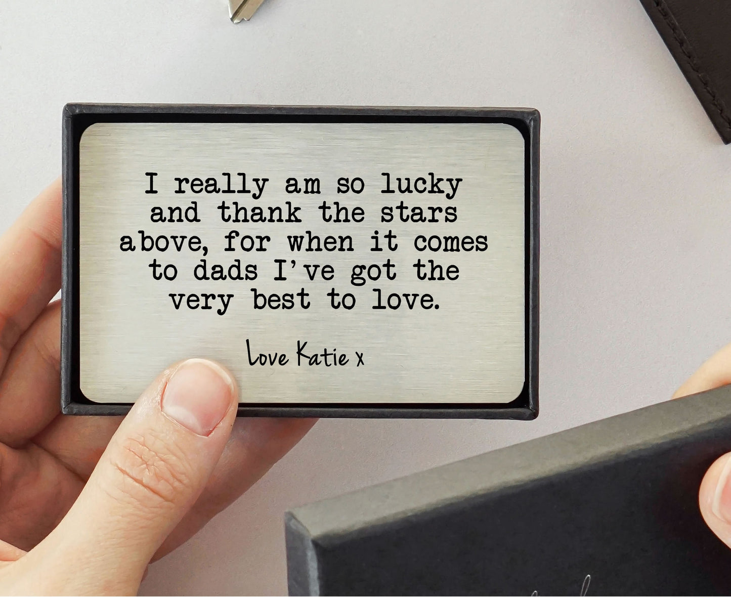 Personalised Dad Daddy Sentimental Poem Words Metal Wallet Card