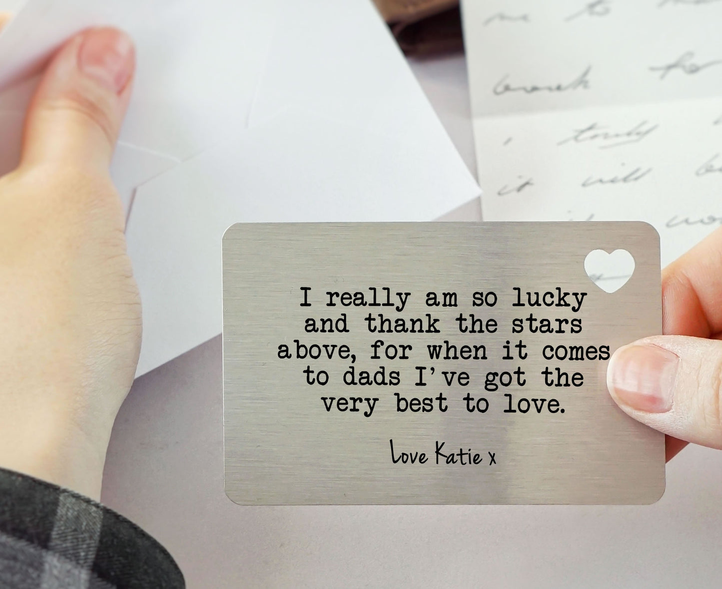 Personalised Dad Daddy Sentimental Poem Words Metal Wallet Card