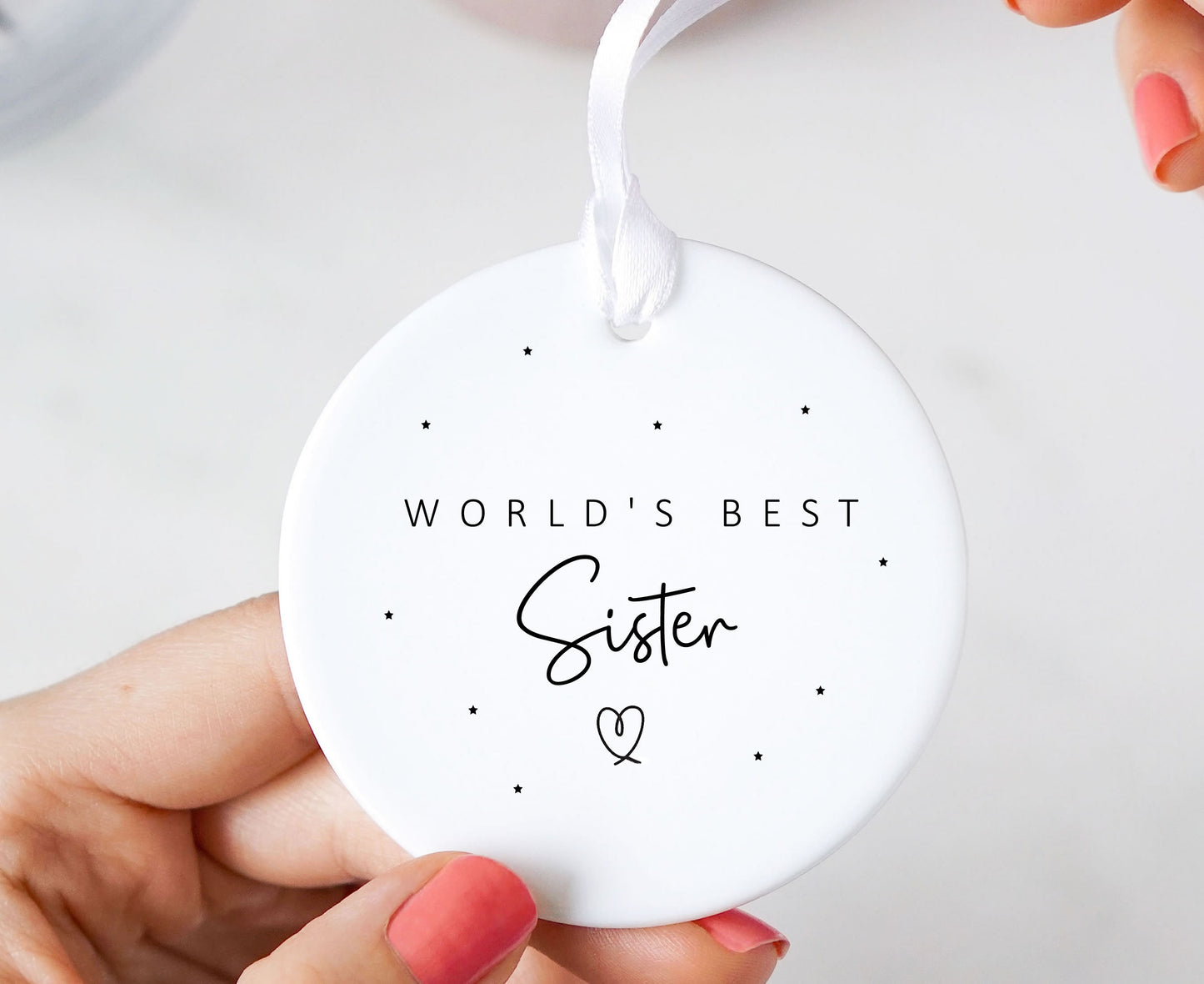 World's Best Sister Sentimental Ceramic Ornament