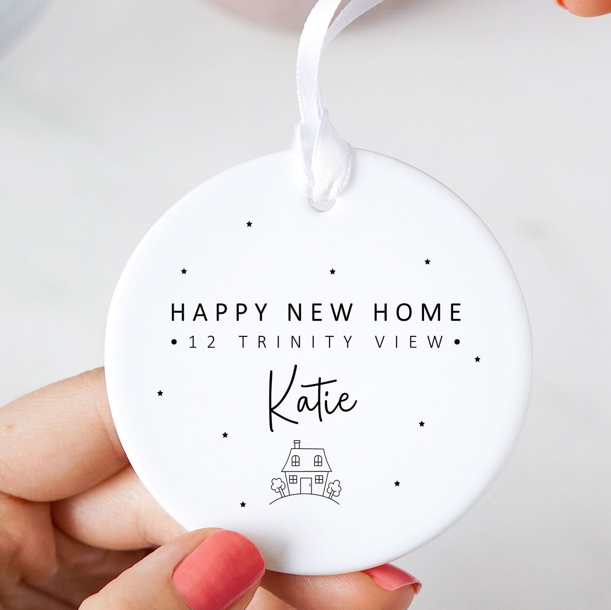 Personalised New Home Housewarming Gift Ceramic Hanging Ornament
