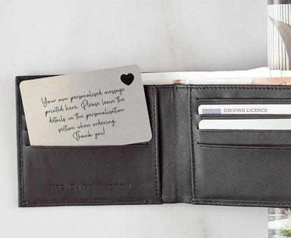 Personalised Sentimental Keepsake Wallet Card - Own Wording Scripted Font