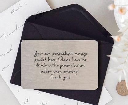 Personalised Sentimental Keepsake Wallet Card - Own Wording Scripted Font