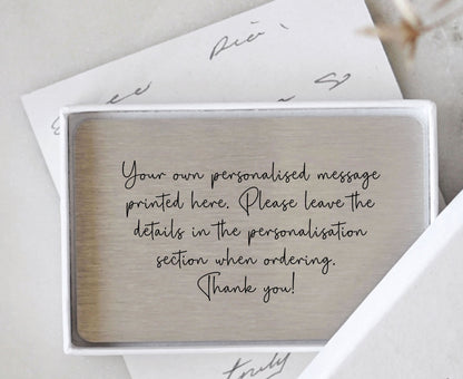Personalised Sentimental Keepsake Wallet Card - Own Wording Scripted Font