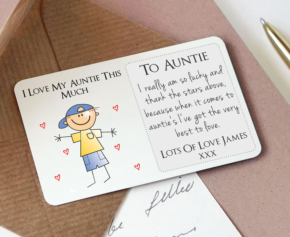 Personalised Auntie Aunt Aunty Sentimental Wallet Card