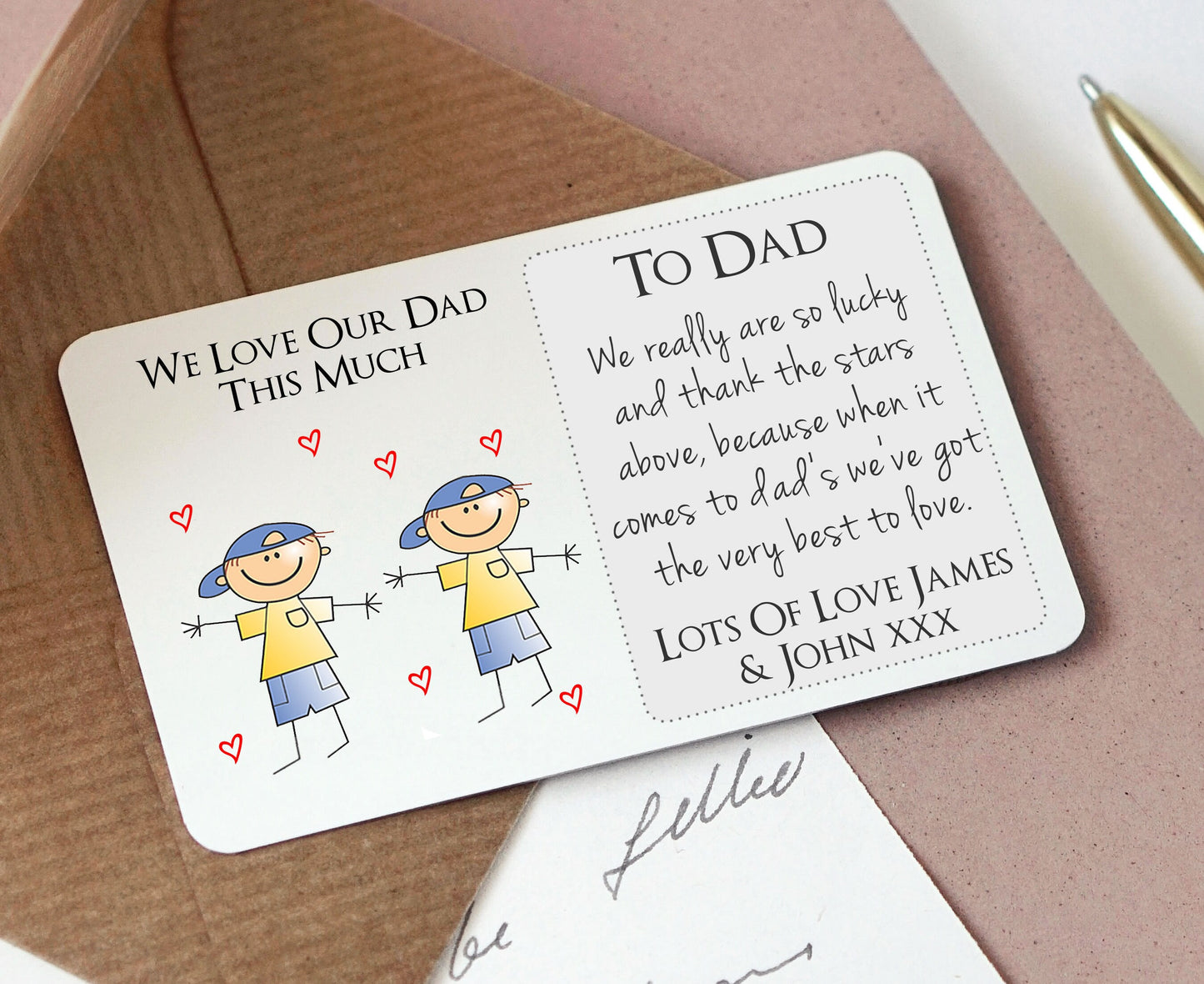 Personalised Dad Daddy Sentimental Keepsake Wallet Card