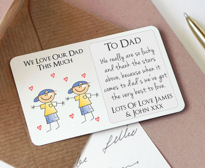 Personalised Dad Daddy Sentimental Keepsake Wallet Card