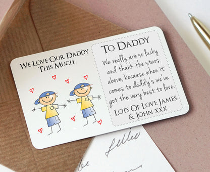 Personalised Dad Daddy Sentimental Keepsake Wallet Card