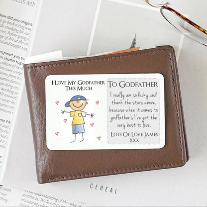 Personalised Godfather Sentimental Metal Wallet Card