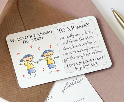 Personalised Mum Mummy Sentimental Wallet Metal Card