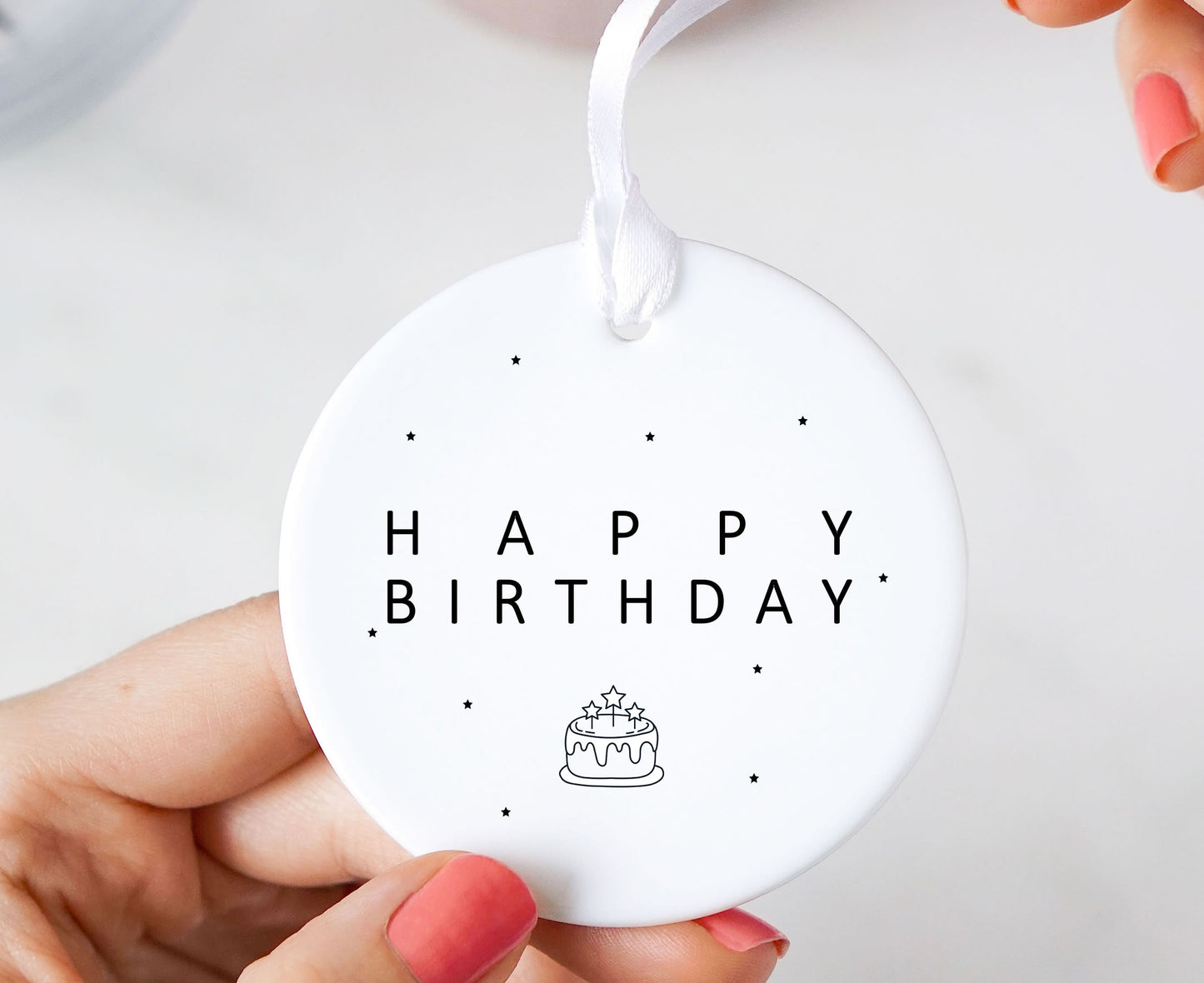 Happy Birthday Ceramic Hanging Keepsake Ornament