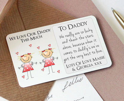 Personalised Dad Daddy Sentimental Keepsake Wallet Card