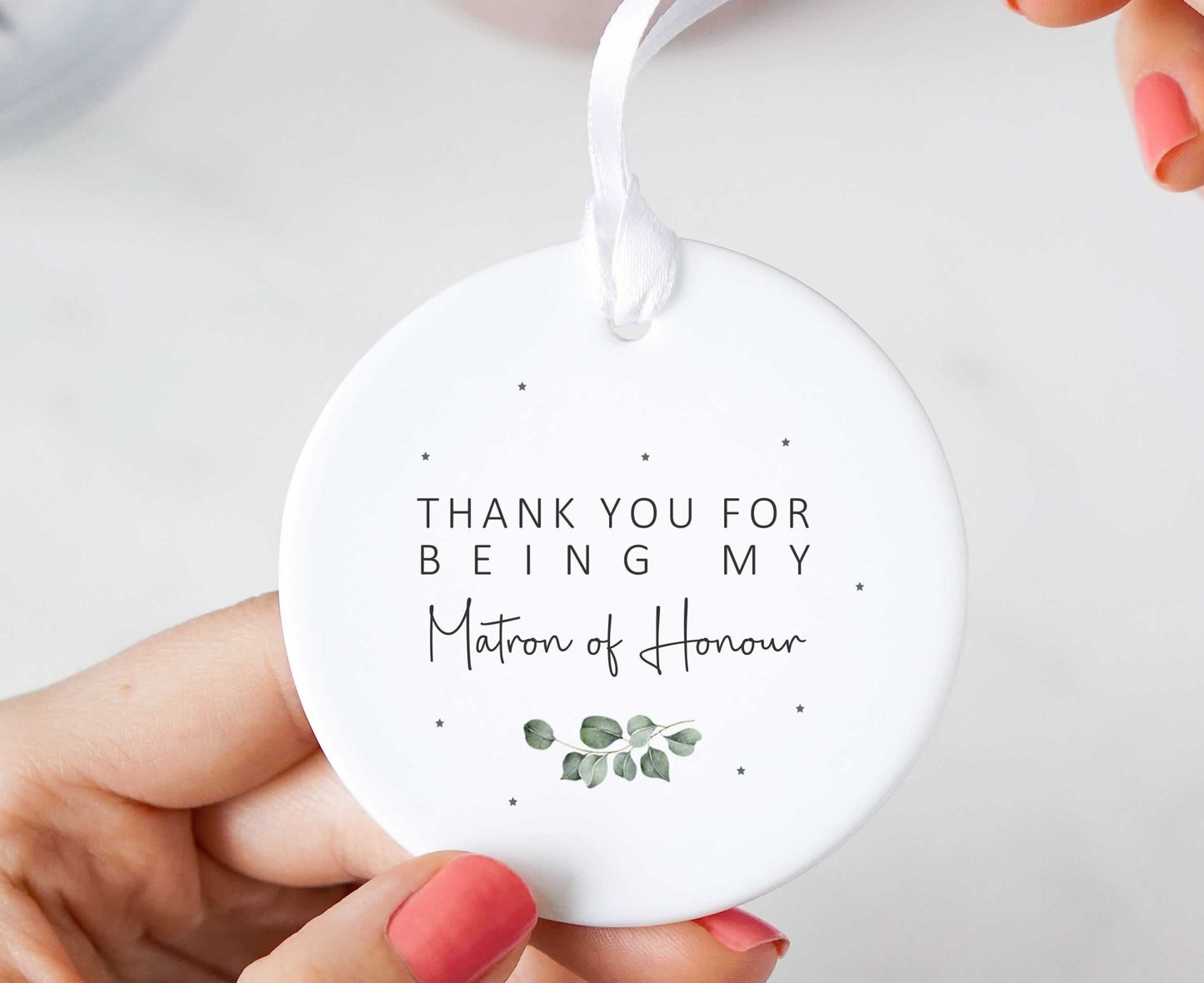 Thank You Wedding Gift For Bridal Party Ceramic Ornament