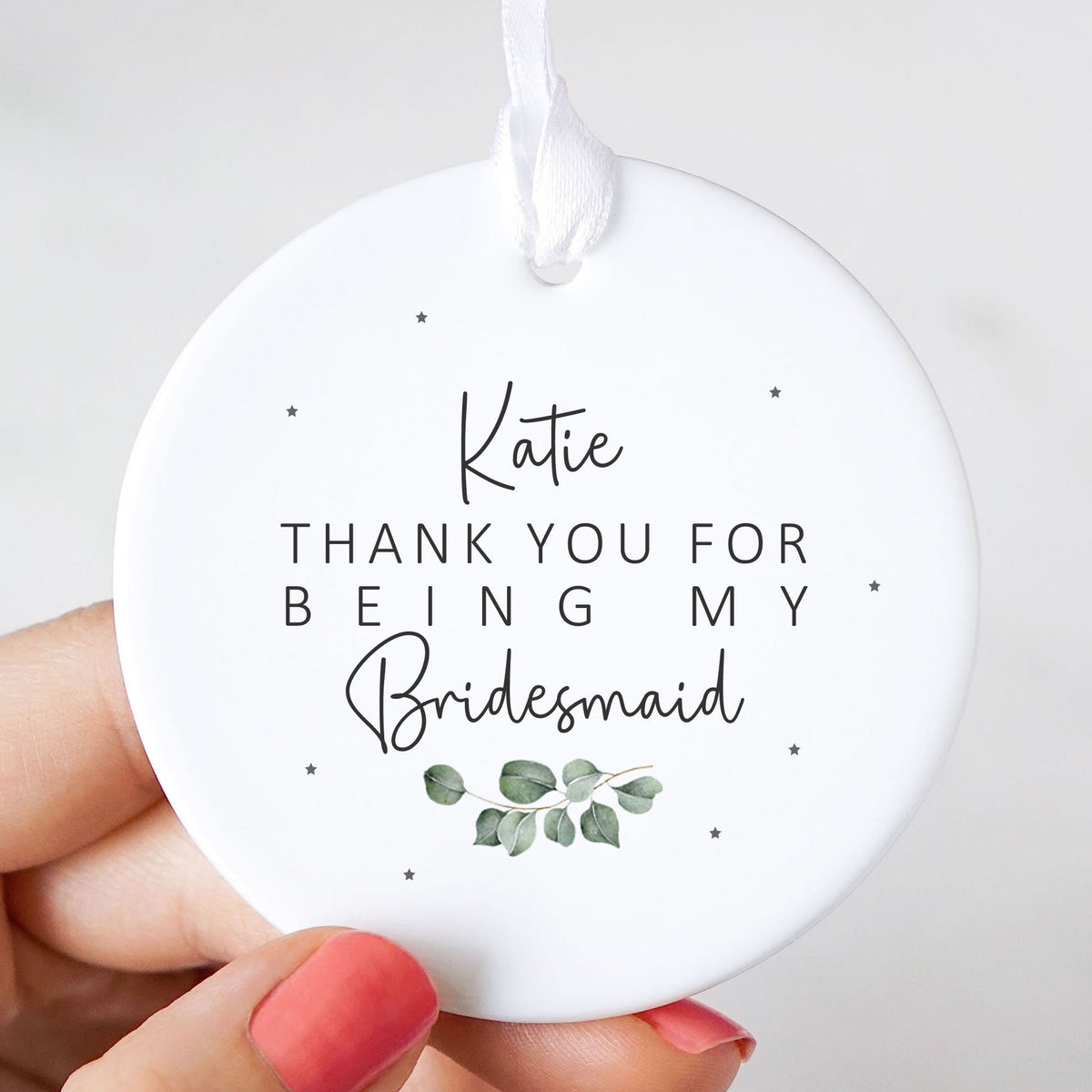 Personalised Thank You Wedding Party Ceramic Ornament