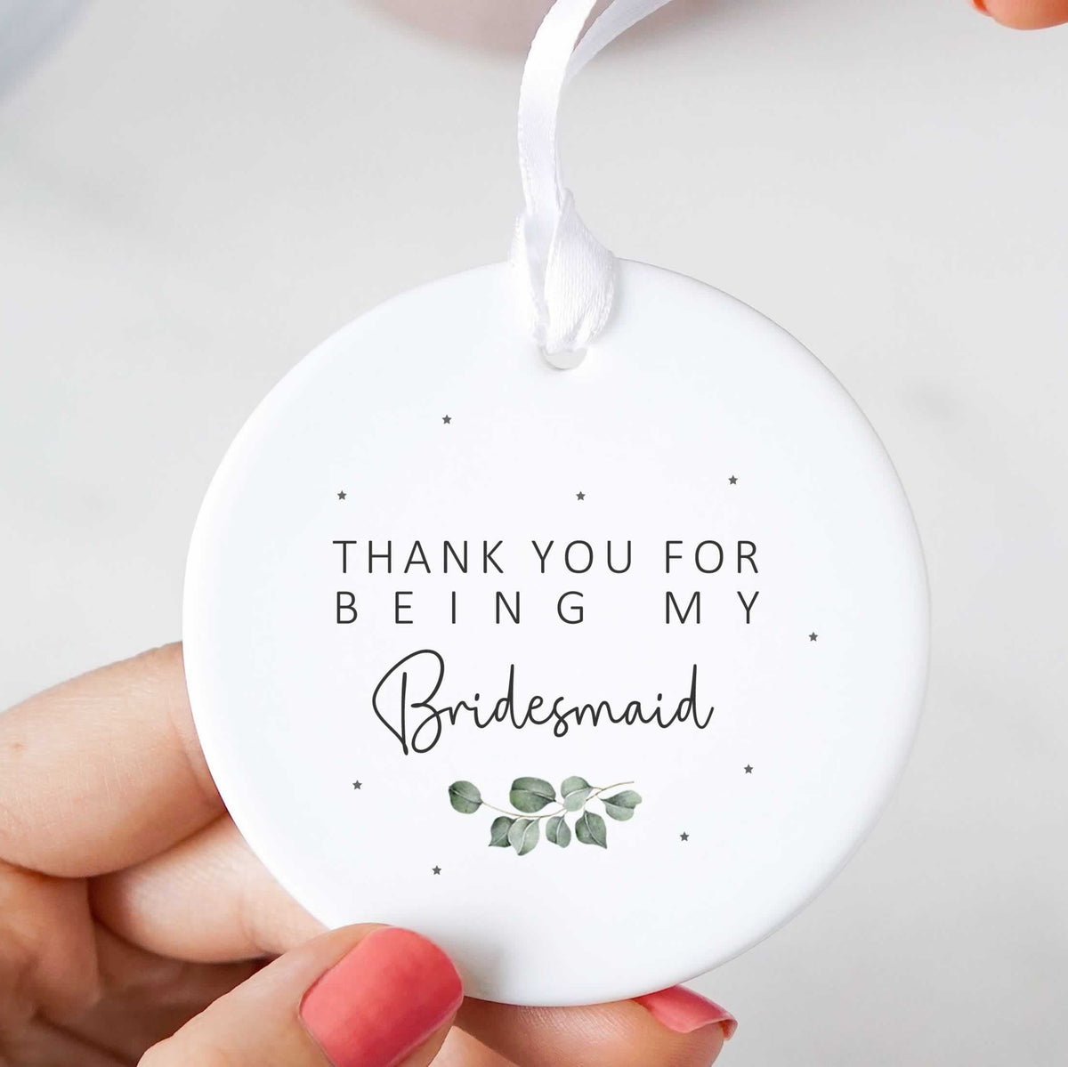 Thank You Wedding Gift For Bridal Party Ceramic Ornament