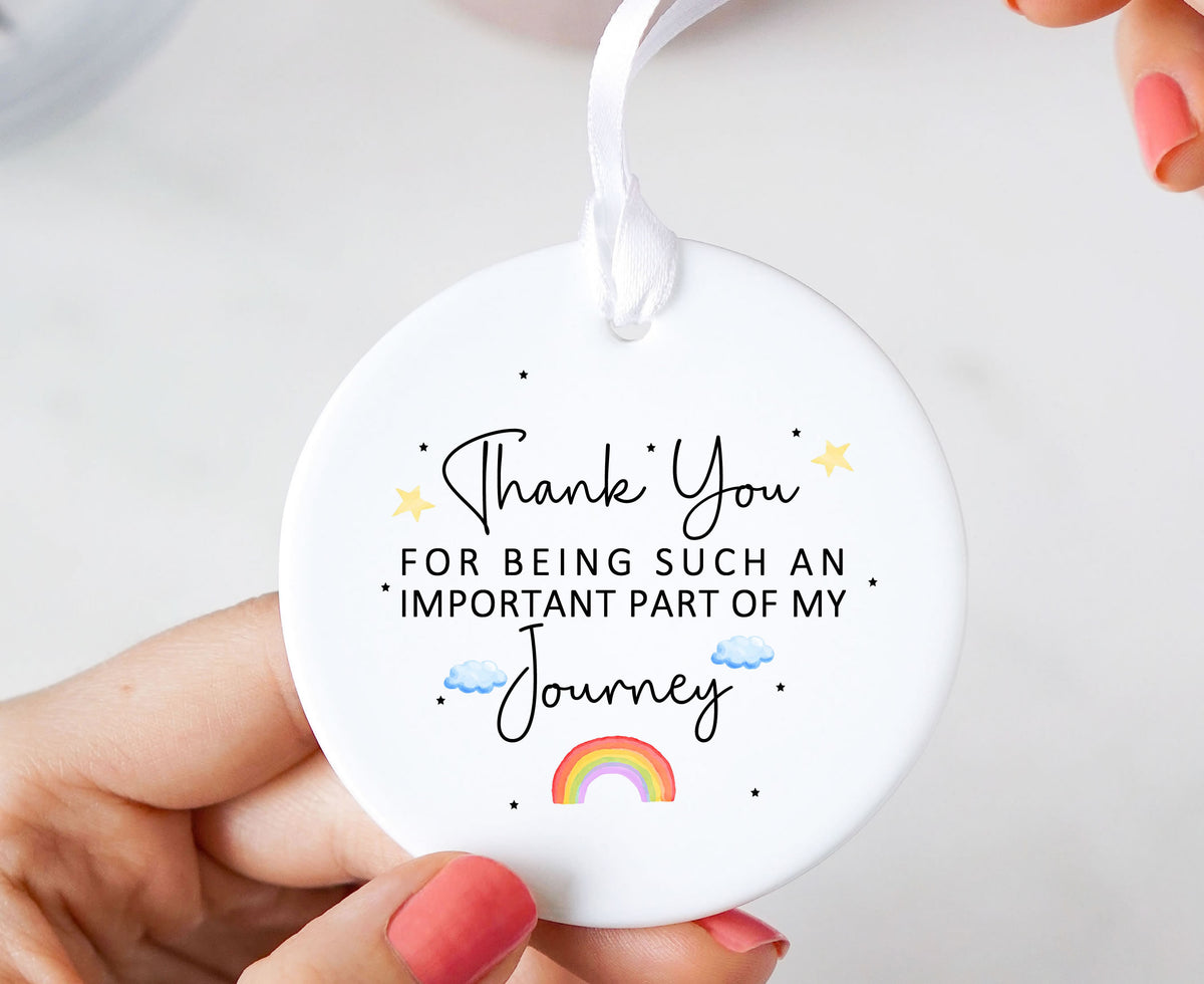 Thank You For Being Such An Important Part Of My Journey Rainbow Ceramic Keepsake