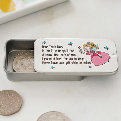 Tooth Fairy Sentimental Poem Keepsake Gift Tin