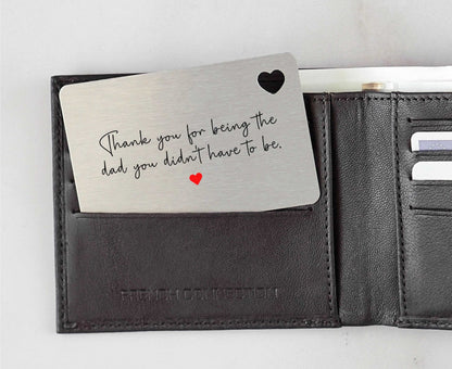 To My Stepdad Sentimental Poem Metal Wallet Card